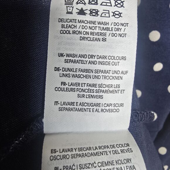 Boden Women's US 6P Navy Blue Polka Dot Short Sleeve Shirt Dress Belted *Flaw - Picture 12 of 16